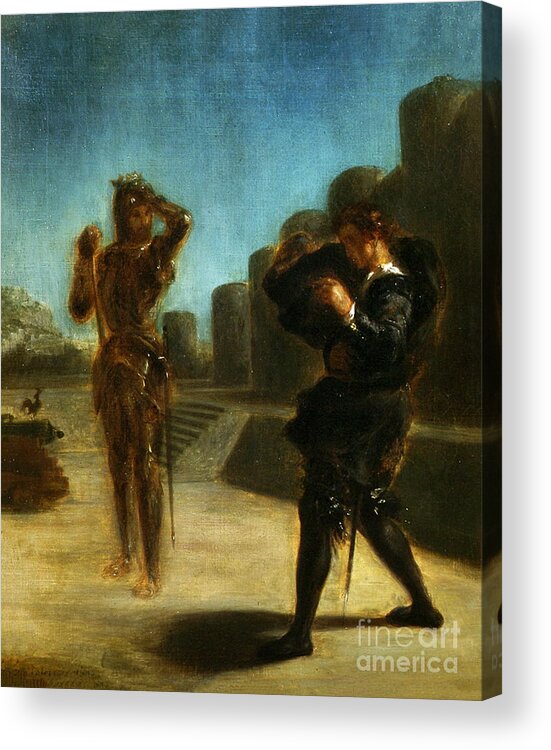 Ghost Of Hamlet's Father Acrylic Print featuring the painting Ghost of Hamlet's father #1 by Eugene Delacroix