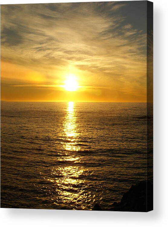 Golden Sunset Pismo Beach Acrylic Print featuring the photograph Golden Sunset Pismo Beach #1 by Barbara Snyder