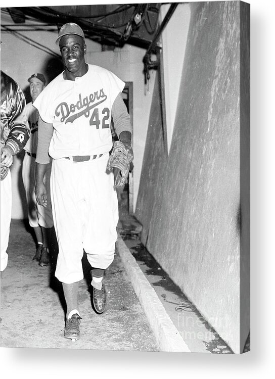1950-1959 Acrylic Print featuring the photograph Jackie Robinson by Kidwiler Collection