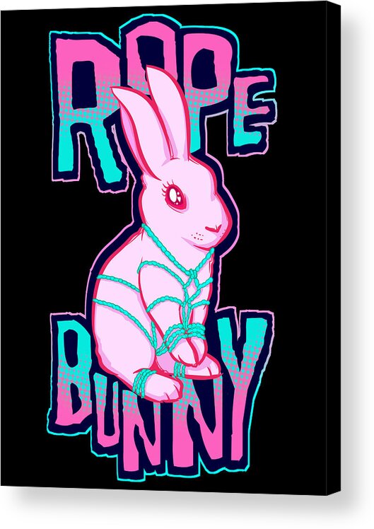 Rope Acrylic Print featuring the drawing Rope Bunny #1 by Ludwig Van Bacon