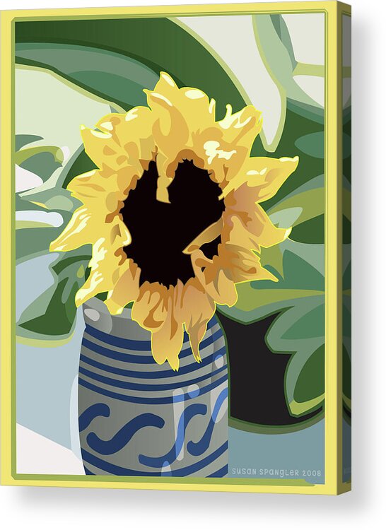Sunflower Acrylic Print featuring the digital art Sunflower #1 by Susan Spangler