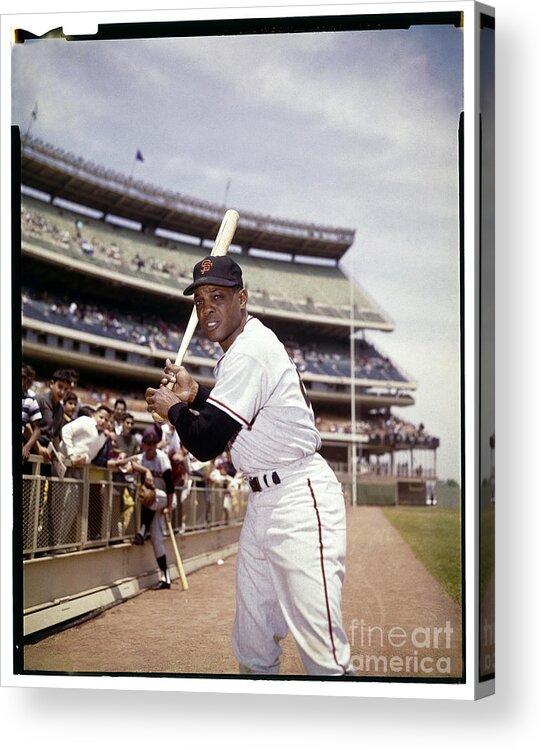 Willie Mays Acrylic Print featuring the photograph Willie Mays by Louis Requena