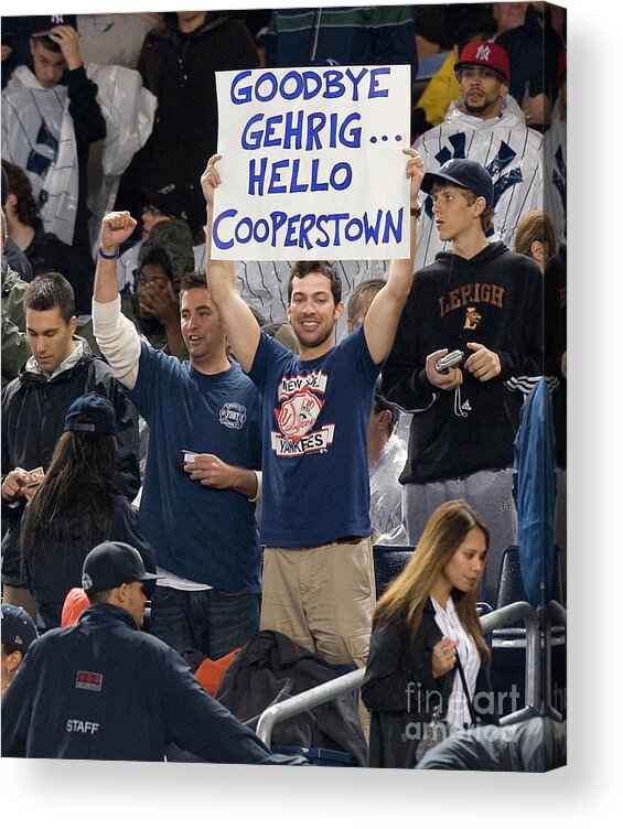 People Acrylic Print featuring the photograph Lou Gehrig and Derek Jeter #2 by Icon Sports Wire