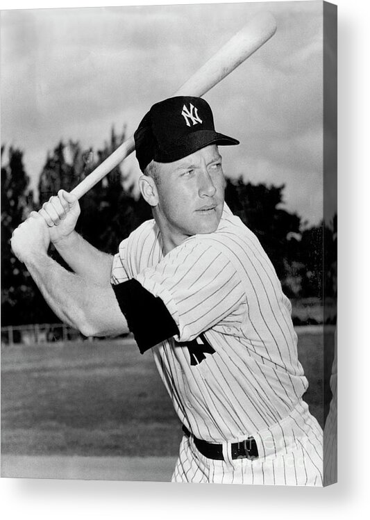 American League Baseball Acrylic Print featuring the photograph Mickey Mantle by National Baseball Hall Of Fame Library