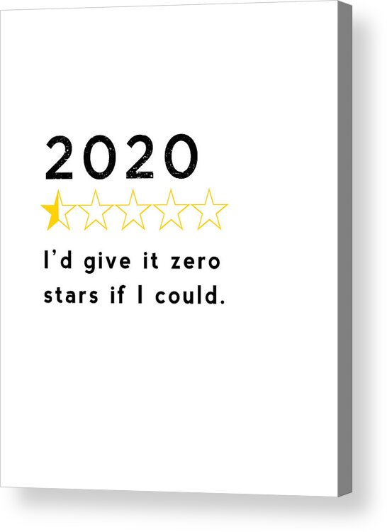 2020 Acrylic Print featuring the digital art 2020 Zero Stars Review by Nikki Marie Smith