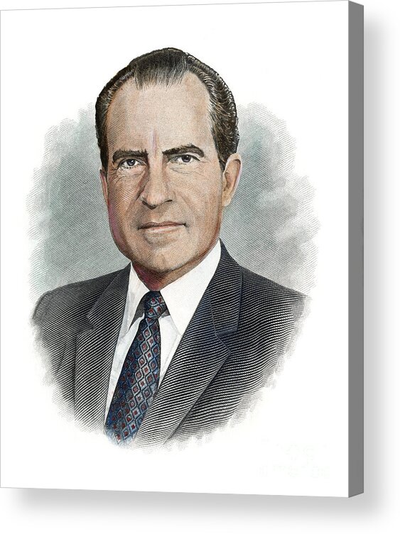 1970 Acrylic Print featuring the drawing Richard Nixon #28 by Granger