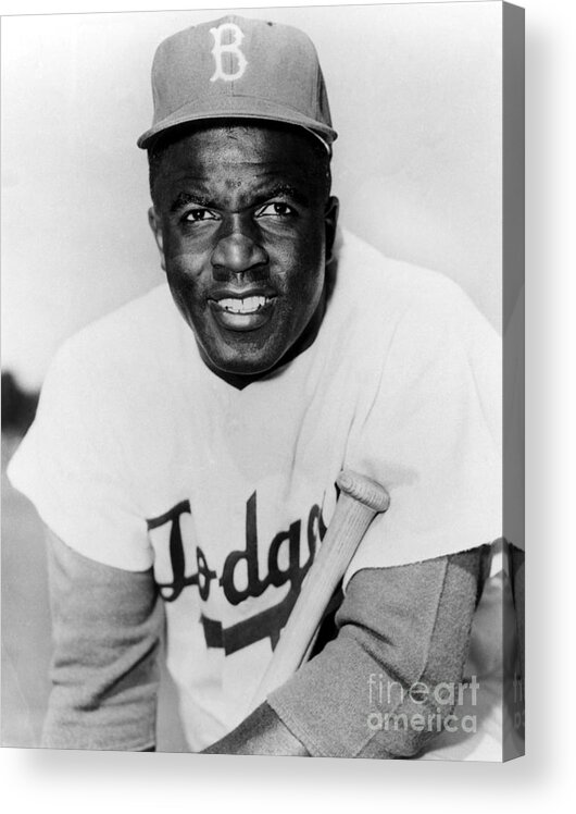 People Acrylic Print featuring the photograph Jackie Robinson #5 by National Baseball Hall Of Fame Library