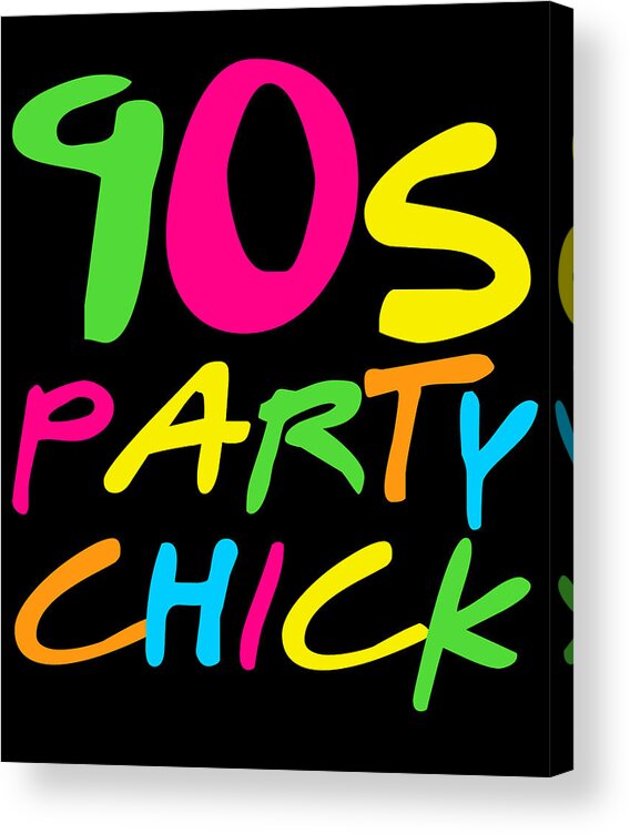 Retro Acrylic Print featuring the digital art 90s Party Chick by Flippin Sweet Gear