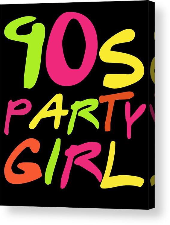 Retro Acrylic Print featuring the digital art 90s Party Girl by Flippin Sweet Gear