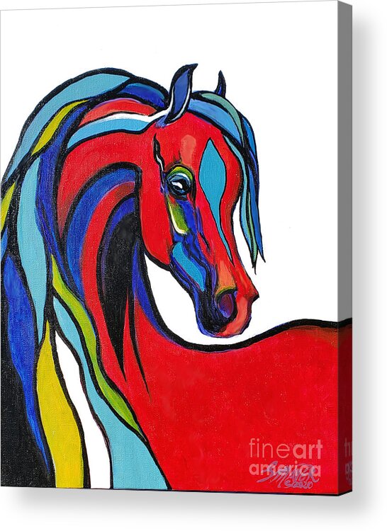 Artistsofinstagram Acrylic Print featuring the painting A Colorful Horse by Stacey Mayer