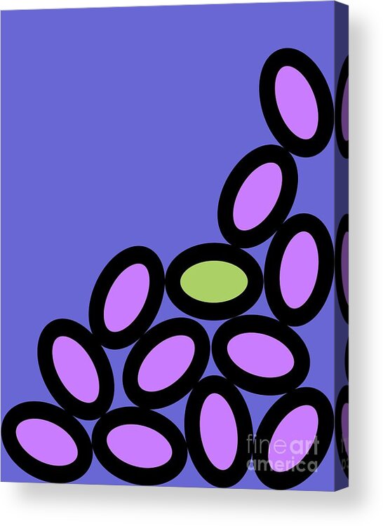 Abstract Acrylic Print featuring the digital art Abstract Ovals on Twilight by Donna Mibus