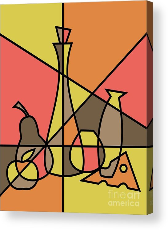 Mid Century Acrylic Print featuring the digital art Abstract Still Life 2 by Donna Mibus