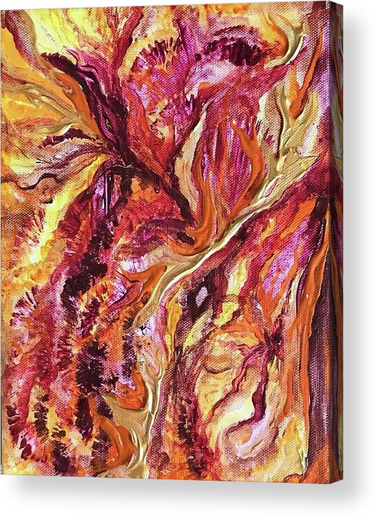 Abstract Acrylic Print featuring the painting Abstract Warmth by Michelle Pier
