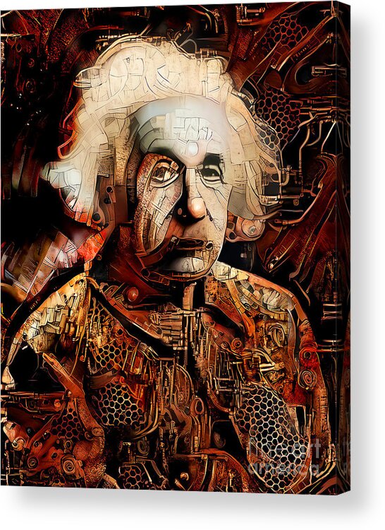 Wingsdomain Acrylic Print featuring the photograph Albert Einstein Time Machine 20210215 by Wingsdomain Art and Photography