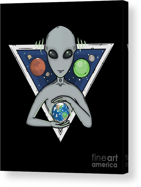 Alien UFO Illuminati Aliens Believer Triangle Gift Acrylic Print by Thomas  Larch - Pixels