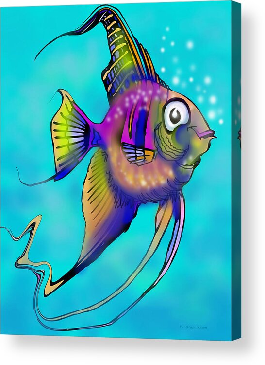 Angelfish Acrylic Print featuring the painting Angelfish by Kevin Middleton