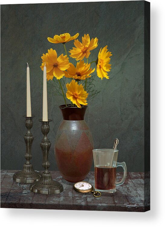 Still Life Acrylic Print featuring the digital art Anytime is Teatime by M Spadecaller