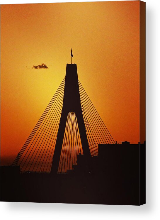 Anzac Acrylic Print featuring the photograph Anzac Bridge by Sarah Lilja