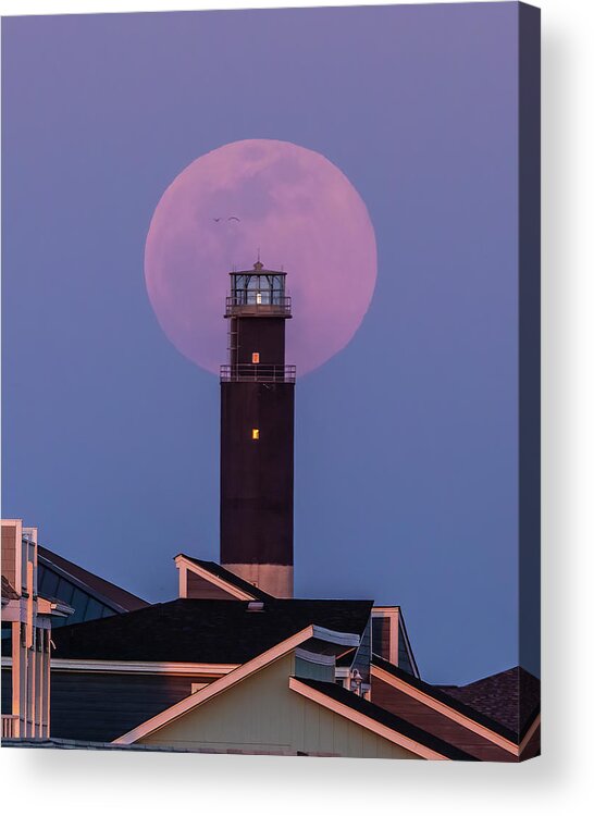 Fullmoon Acrylic Print featuring the photograph April Pink Supermoon by Nick Noble