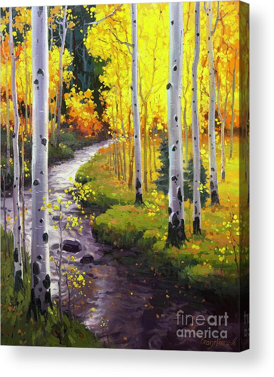 Large Mural Painting Aspen Acrylic Print featuring the painting Aspen Twilight by Gary Kim