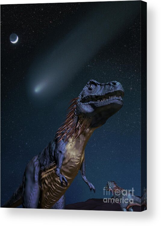 Dinosaur Acrylic Print featuring the photograph Asteroid And Dinosaurs, Illustration by Spencer Sutton