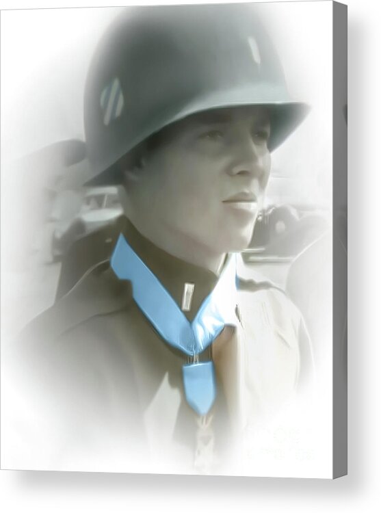 Audie Murphy Acrylic Print featuring the photograph Audie Murphy - Medal Of Honor by Dyle Warren