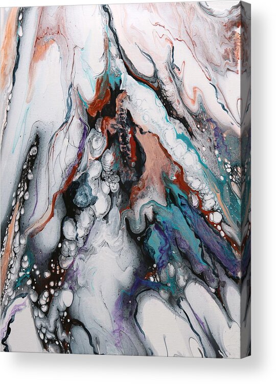 Snow Acrylic Print featuring the painting Avalanche by M Diane Bonaparte