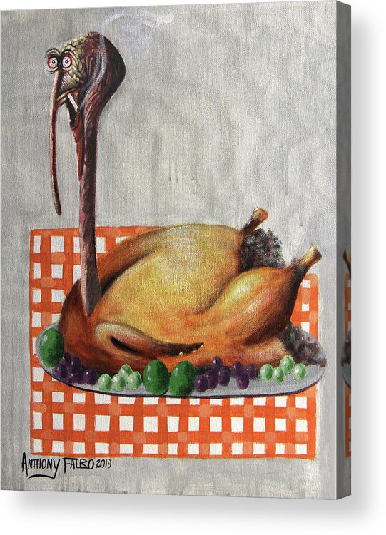  Baked Turkey Acrylic Print featuring the painting Baked Turkey by Anthony Falbo