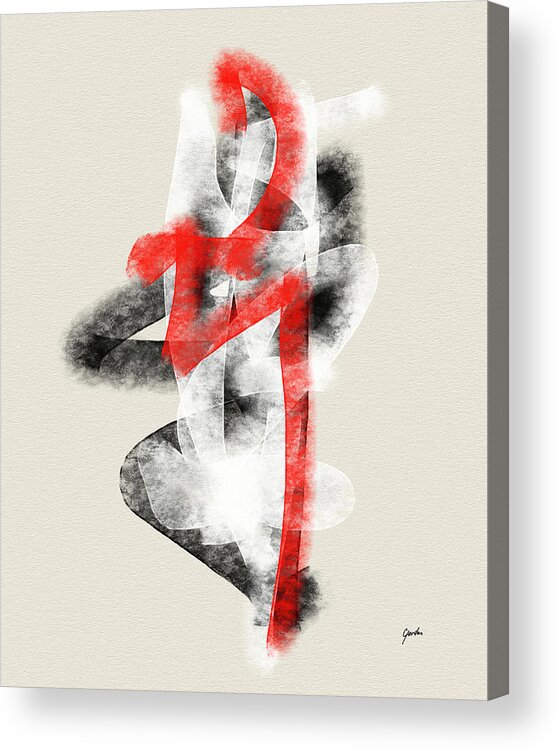 Abstract Acrylic Print featuring the painting Ballerina - Minimalist Neutral Color Tones Abstract Art Painting by iAbstractArt