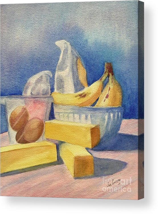 Watercolor Acrylic Print featuring the painting Banana Bread by Sue Carmony