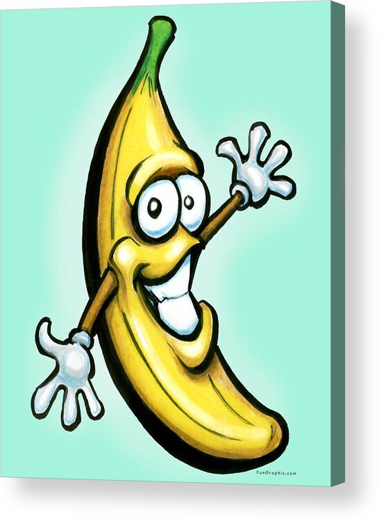 Banana Acrylic Print featuring the painting Banana by Kevin Middleton