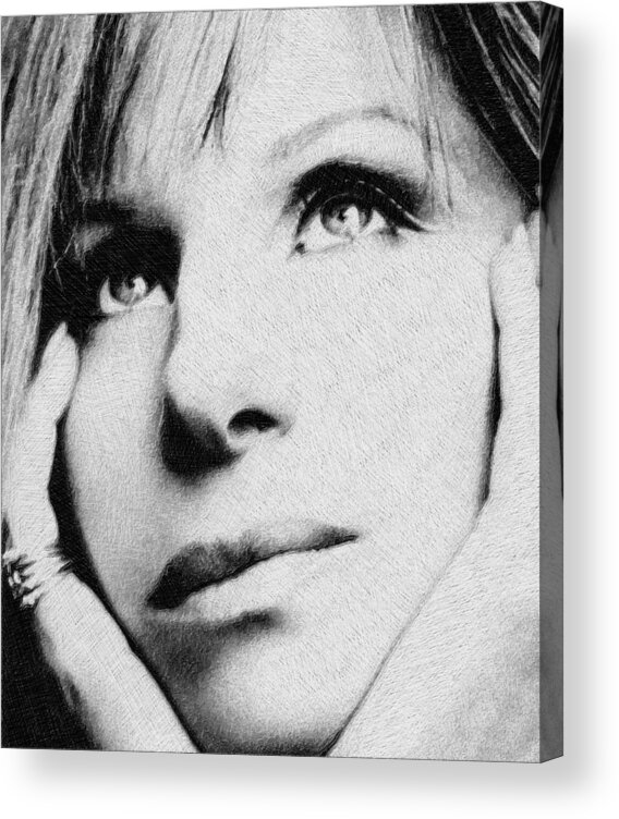 Barbra Streisand Acrylic Print featuring the painting Barbra Streisand by Tony Rubino