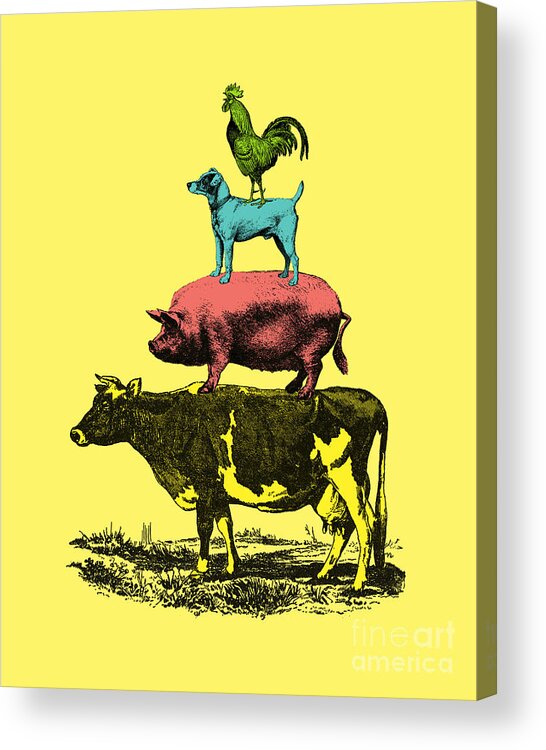 Farm Acrylic Print featuring the digital art Barn Life by Madame Memento
