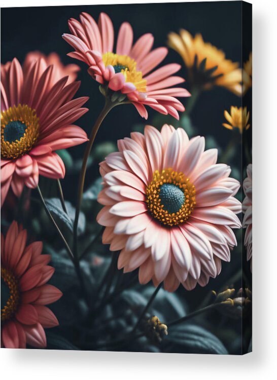 Flowers Acrylic Print featuring the digital art Beautiful Flowers by Digital Shotz