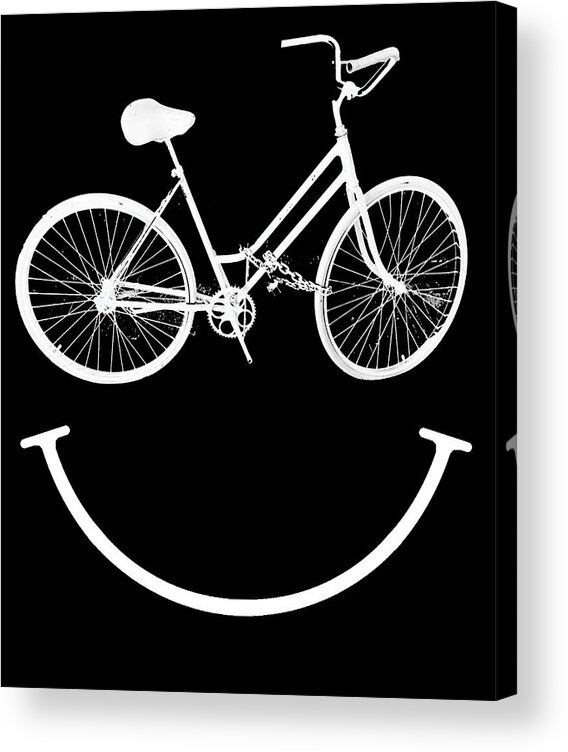 Cycle Acrylic Print featuring the painting Bike Bicycle Smile Smiley Face by Tony Rubino