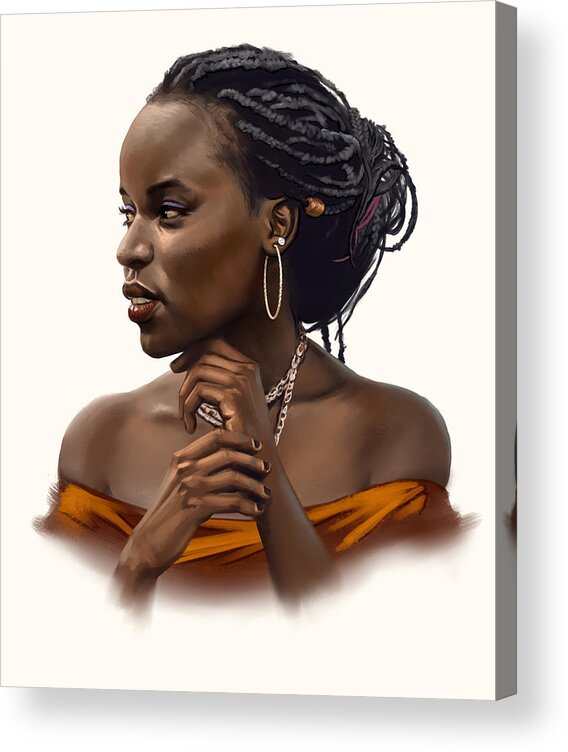 Girl Acrylic Print featuring the digital art Black Beauty by Darko B