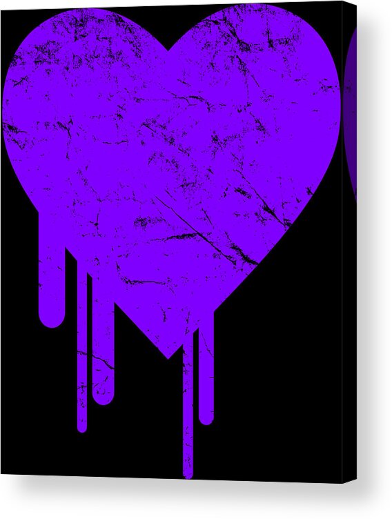 Funny Acrylic Print featuring the digital art Bleeding Purple Heart by Flippin Sweet Gear