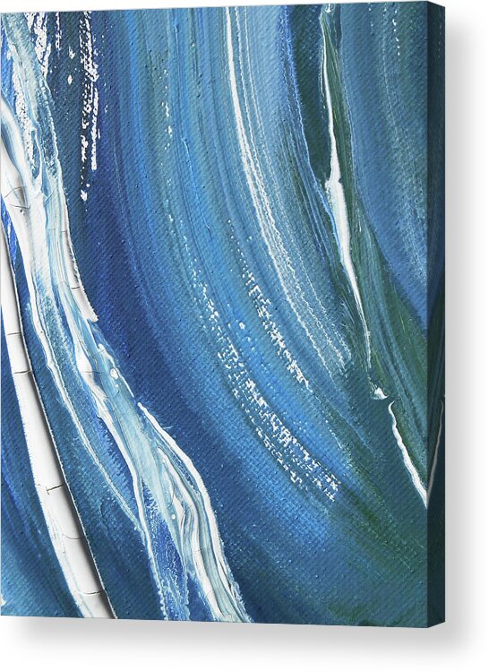 Blue Abstract Acrylic Print featuring the painting Blue And Gorgeous Wave Of The Sea Beach House Ocean Art XIV by Irina Sztukowski