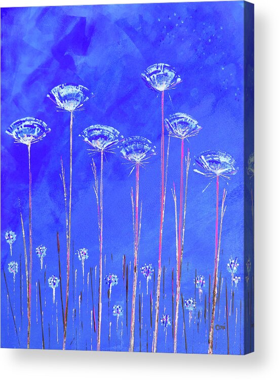 Flowers Acrylic Print featuring the painting Blue Flowers by Corinne Carroll