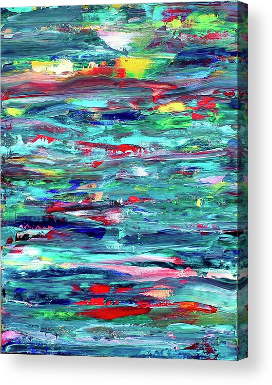 Abstract Acrylic Print featuring the painting Blue Horizon by Teresa Moerer