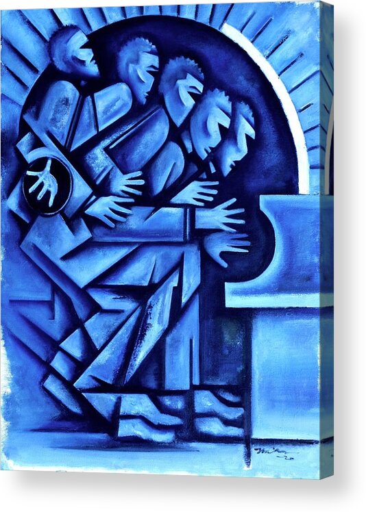 Jazz Acrylic Print featuring the painting Blues/ Ascent by Martel Chapman