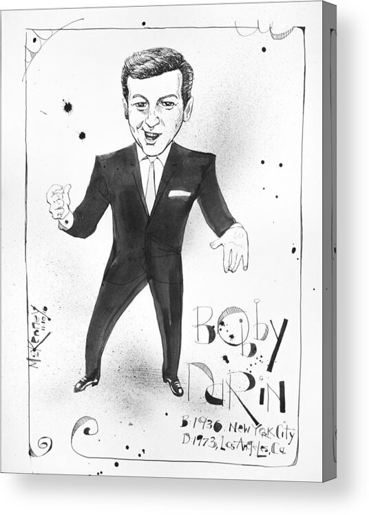  Acrylic Print featuring the drawing Bobby Darin by Phil Mckenney
