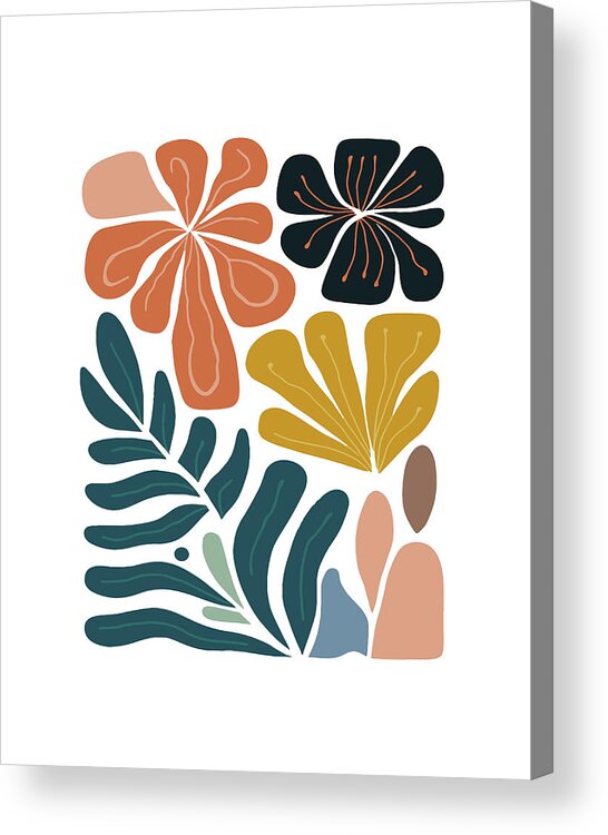 Botanical Flower Acrylic Print featuring the painting Botanical Flower 12 by Jackie Medow-Jacobson