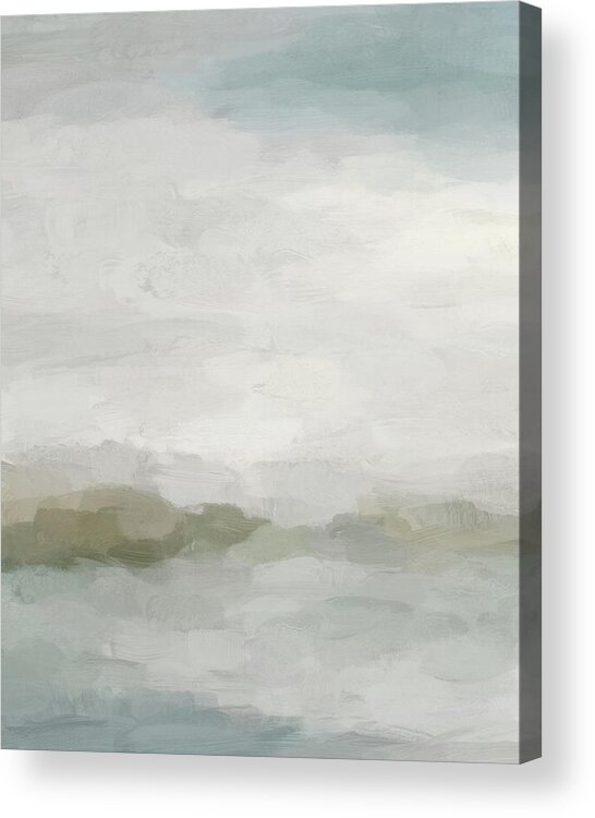 Light Teal Acrylic Print featuring the painting Break in the Weather III by Rachel Elise