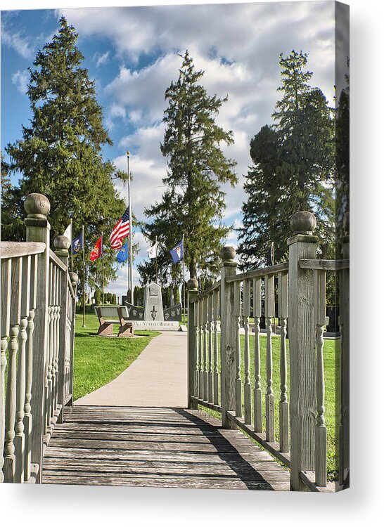 Hopkinton Acrylic Print featuring the photograph Bridge to Veterans Memorial by American Landscapes