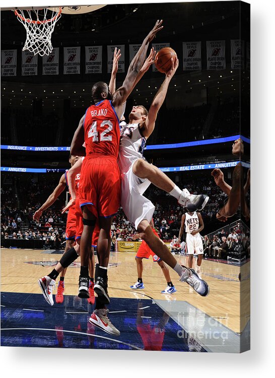 Nba Pro Basketball Acrylic Print featuring the photograph Brook Lopez and Elton Brand by Jesse D. Garrabrant