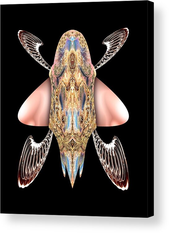 Insects Acrylic Print featuring the digital art Bugs Nouveau I by Tom McDanel