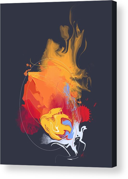 Abstract Acrylic Print featuring the digital art Caprice #2 Incandescence by Gina Harrison