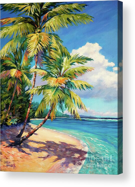 Art Acrylic Print featuring the painting Caribbean Paradise by John Clark
