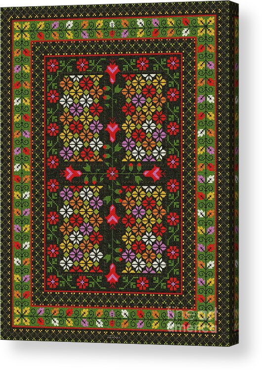 Carpet Acrylic Print featuring the digital art Carpet-19 by Mehran Akhzari